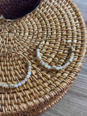 Sand Beaded Hoop Earring