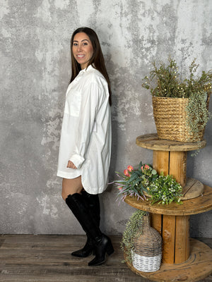 Oversized White Pocket Blouse/Tunic