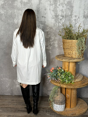 Oversized White Pocket Blouse/Tunic