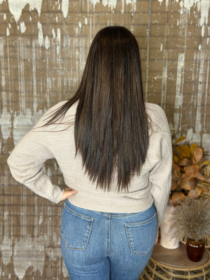 Braided Ribbed Lightweight Sweater