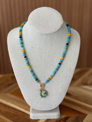 Fish /Dolphin Charm Beaded Necklace