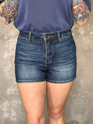 Judy Blue Dark Wash Tummy Control Short (S - 3X)