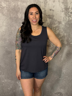 The Tori Tank - Coal Black (Small - 3X)