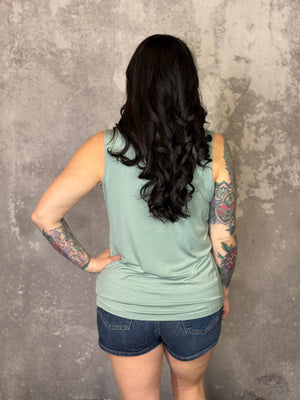 The Tori Tank - Moss Green (Small - 3X)