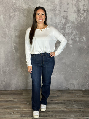 Judy Blue High Waisted Dark Wash Straight Leg Jean (sizes 24-24W) BESTSELLER