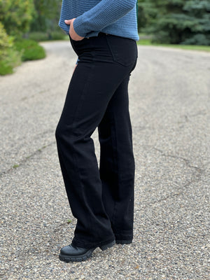 Judy Blue Straight Leg Tummy Control Black Jean (sizes 0/24-24W) - FINAL SALE