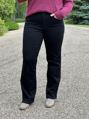 Judy Blue Straight Leg Tummy Control Black Jean (sizes 0/24-24W) - FINAL SALE