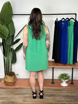 Lizzie Wrinkle Free Tank Dress - Green (Small - 3X)
