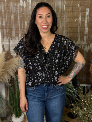 Flowy Black Floral Top