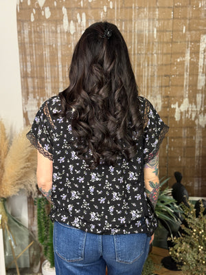 Flowy Black Floral Top