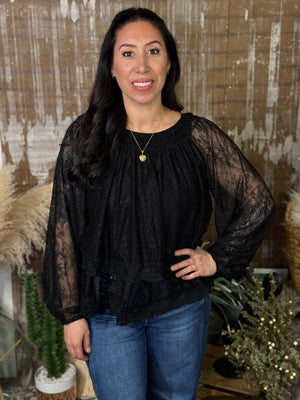 Lace Long Sleeve with Front Tie