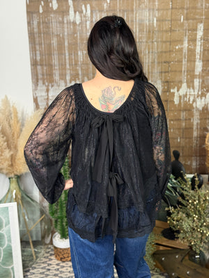Lace Long Sleeve with Front Tie