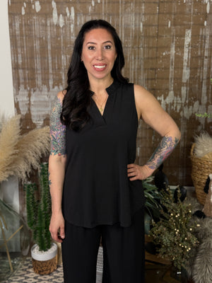 Lizzie Wrinkle Free Tank - Black (Small - 3X)