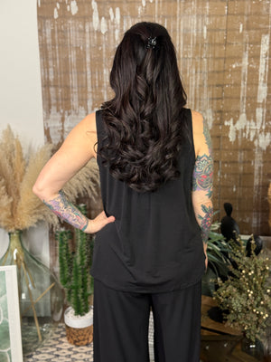 Lizzie Wrinkle Free Tank - Black (Small - 3X)