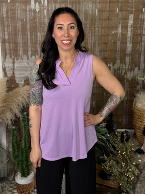 Lizzie Wrinkle Free Tank - Lavender (Small - 3X)