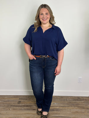 Short Sleeve Airflow Top - Navy