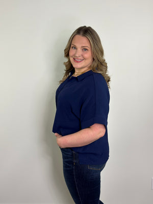 Short Sleeve Airflow Top - Navy