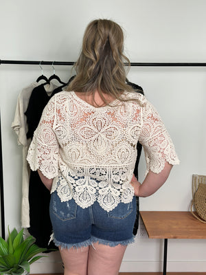 Crochet Top - Cream - BESTSELLER