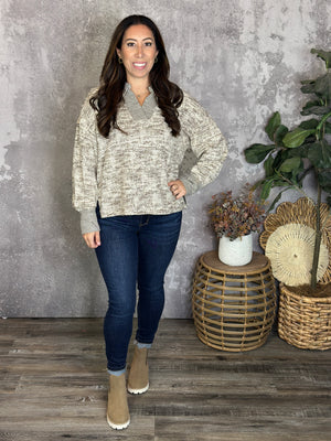 Textured Collared Top (Small - 3X)