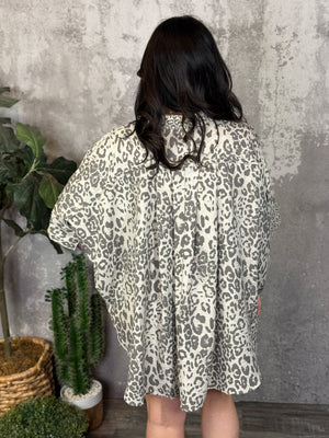 Taupe Leopard Blouse (Small - 3X)