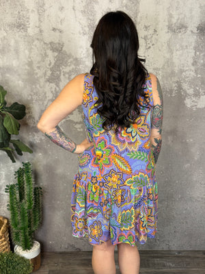 The Wrinkle Free Fairway Dress - Violet Floral (Small - 3X)