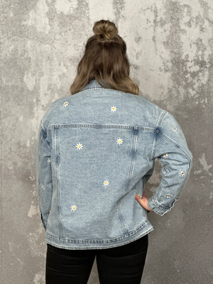 Daisy Darlin' Denim Jacket - Full Length Blue