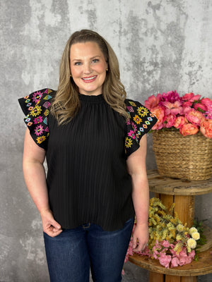 Statement Aztec sleeve Top (Small - 3X) - FINAL SALE