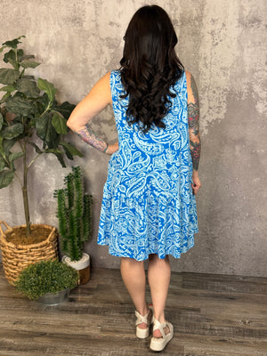 The Wrinkle Free Fairway Dress - Multi Blue (Small - 3X)