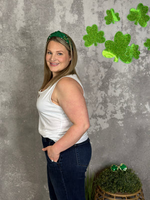 The Becky Button Tank - White