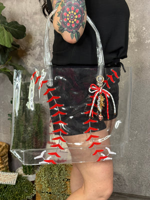 Clear Stadium Baseball Bag with Baseball Charm