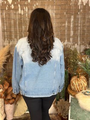 Denim Jacket with Detachable Faux Fur Accents