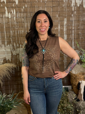 Brown Bandana Tank