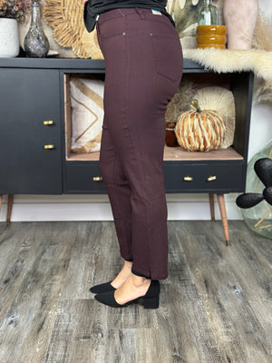 Hyperstretch Straight Leg Crop - Dark Berry (Small - 3X)