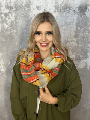 Infinity Scarf - Rust/Green/Yellow (FINAL SALE)