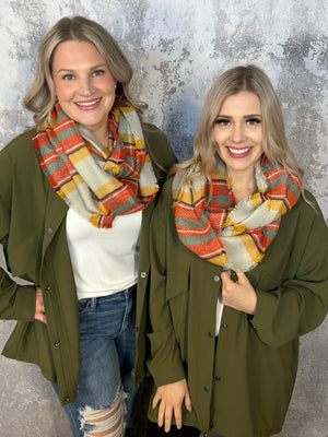 Infinity Scarf - Rust/Green/Yellow (FINAL SALE)