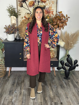 Waffle Vest - Wine (Small - 3X)