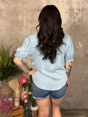 Peterpan Denim Top - Light Wash