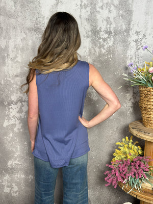 The MicroRibbed Tank - Periwinkle (Small - 3X)