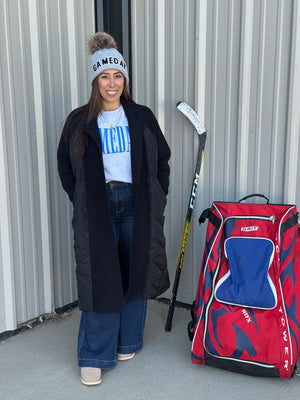 Black Quilted Jacket Overlay (Small - 3X)