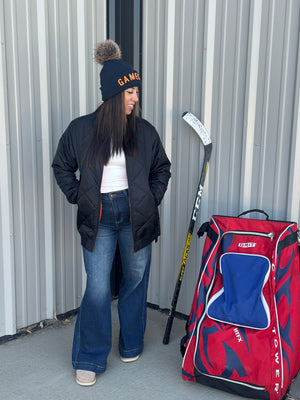 Longline Quilted Bomber Jacket (Small - 3X)