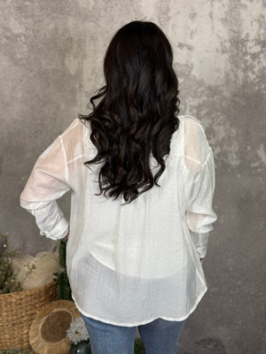 White Studded Blouse - (Small - 3X)
