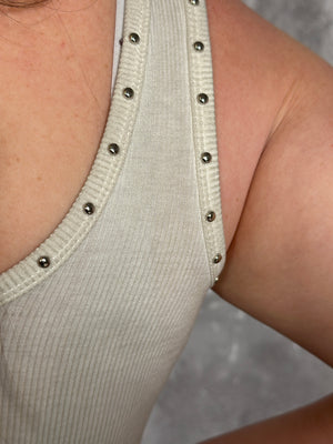 Ivory Studded Tank - FINAL SALE