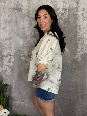 Pastel Floral Gauze Top