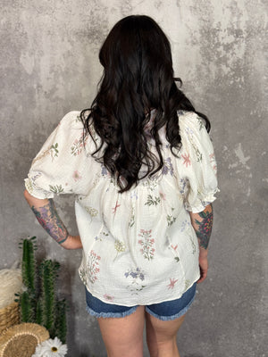 Pastel Floral Gauze Top