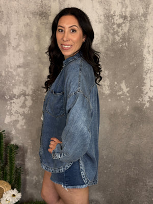 Long Sleeve Denim Top (Small - 3X)