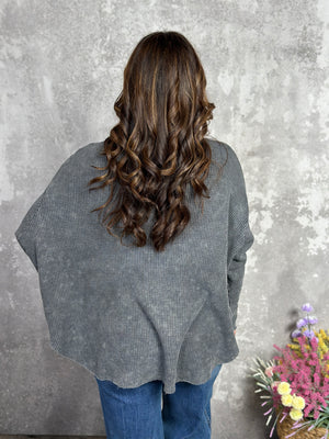 Vintage Wash Thermal Shacket - Black (Small - 3X)