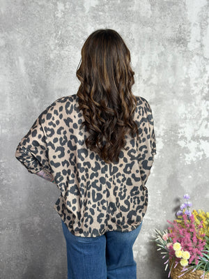 3/4 Sleeve Leopard Top (Small - 3X)