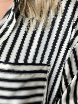 Stripe Longline Cardigan Top