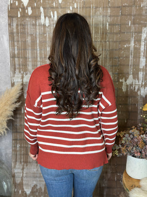 Exposed Seam Sweater - Rust