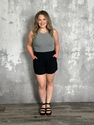 High Neckline Tank Bodysuit - Grey (Small - 3X) FINAL SALE